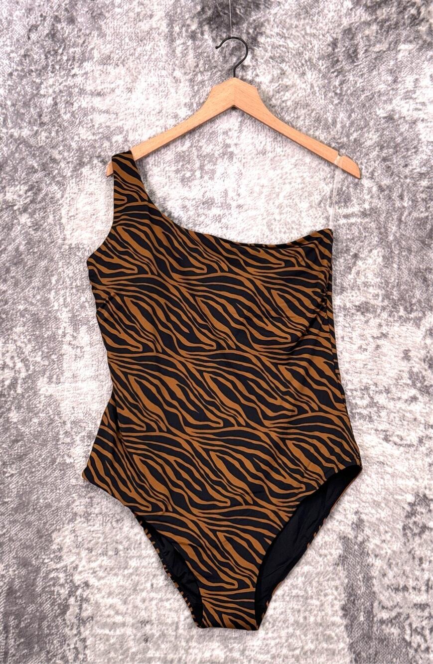 New Knix Swimsuit XXXL / 3XL Womens One Shoulder Feline Print One Piece